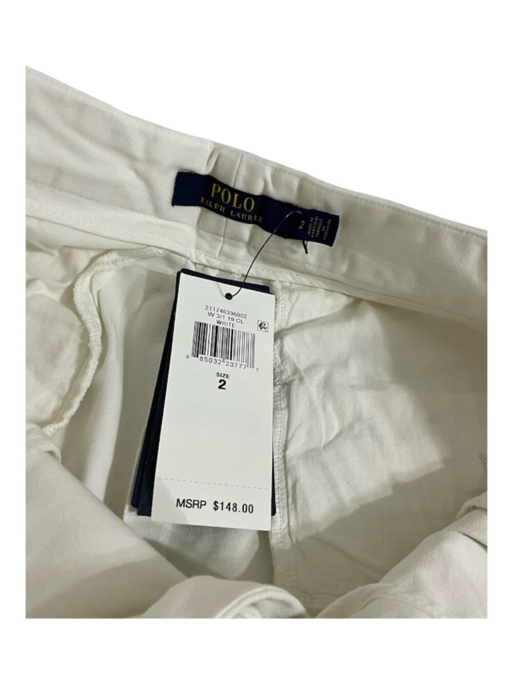 Polo Ralph Lauren Pleated White Cropped Wide Leg Pants Women’s 2 NWT $148 MSRP - Picture 5 of 8